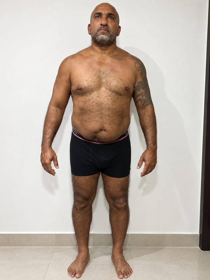 Hilto Garcia antes: 98,85 kg e 21% de gordura